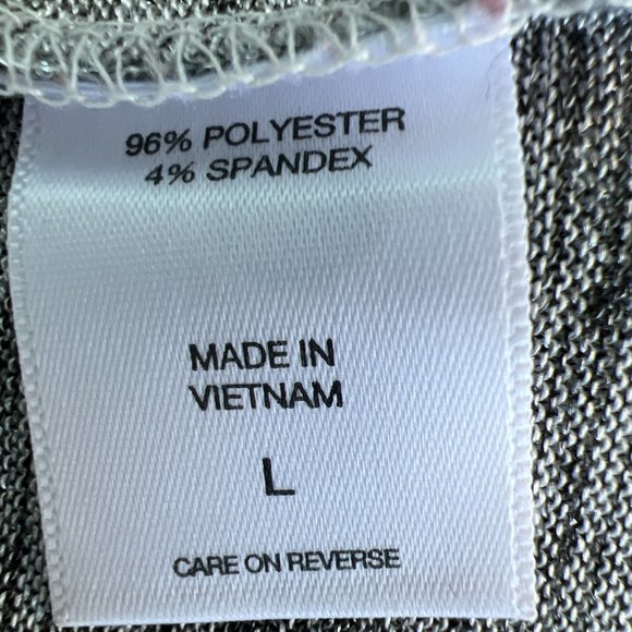 Seventh Ave Metalic Silver Blouse Half Ruffle Sleeve Polyester Blend Size L - Picture 6 of 7